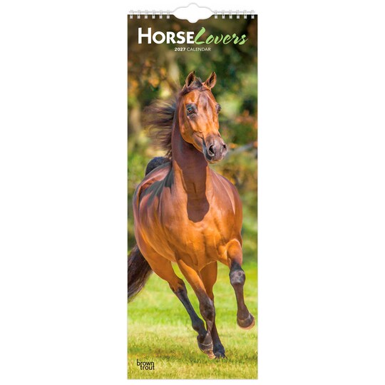 BrownTrout; Horse Lovers | 2027 5.7 x 16.5 Inch (Hanging) Monthly Slimline Wall Calendar; Category:Wall Calendars; Image:1